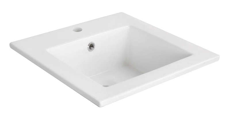 American Imaginations 16,5 po Ensemble de dessus en céramique W 1 trou en couleur blanche - Drain de trop-plein incl. AI-29810