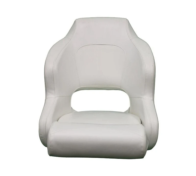 Blue Dog Marine Siège baquet de qualité supérieure, rembourrage en mousse extra épaisse, siège de bateau de luxe, style baquet, siège de capitaine confortable, élégant et durable – Blanc
