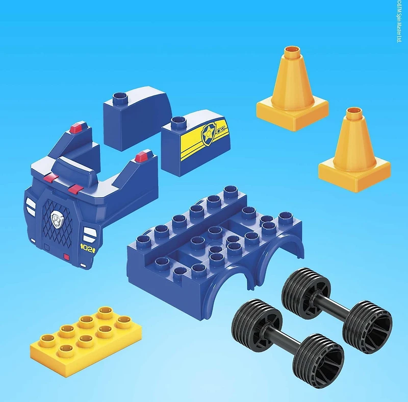 Mega Bloks PAW Patrol Chase's Police Car Building Set, 10 building blocks and special pieces