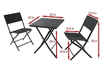 Sunmate Casual Bistro Chaise Style wicker tissé traditionnel