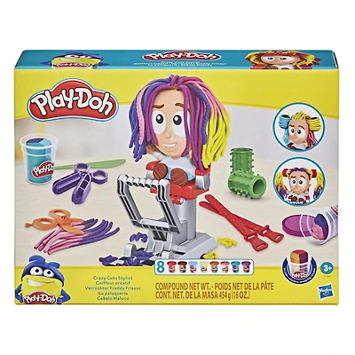 Play-Doh, salon de coiffure Coiffeur créatif, jeu créatif pour enfants à partir de 3 ans, 8 pots de 56 g de Play-Doh tricolore atoxique À partir de 3 ans