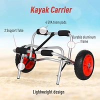 Soozier Kayak Cart Canoe Carrier Trolley Trolley Transport NO-Flat Wheel