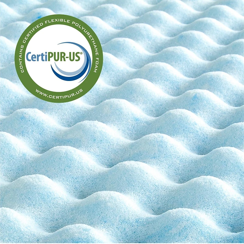 Zinus Spa Sensations Twin 1.5 inch Swirl Cooling Gel Air Flow Memory Foam Mattress Topper, Pressure Relief, CertiPUR-US Certified Foam