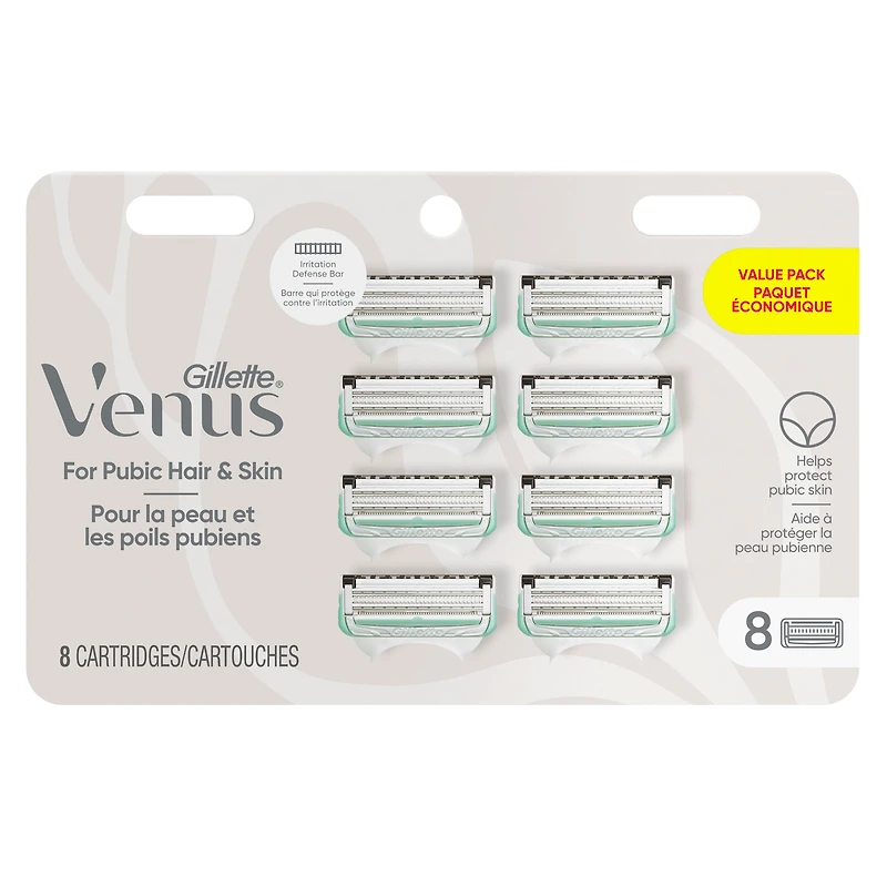 Lames de rasoir Gillette Venus pour la peau et les poils pubiens, pour femmes de rechange