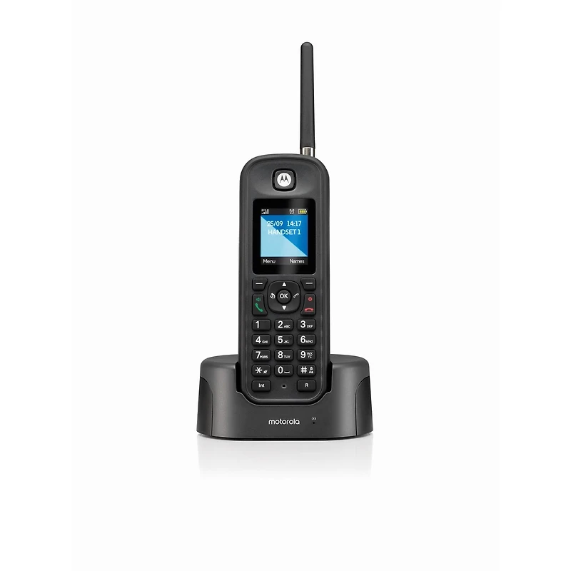 Téléphone sans fil extérieur Motorola O2 avec répondeur - Simple - Due Pack - Noir
