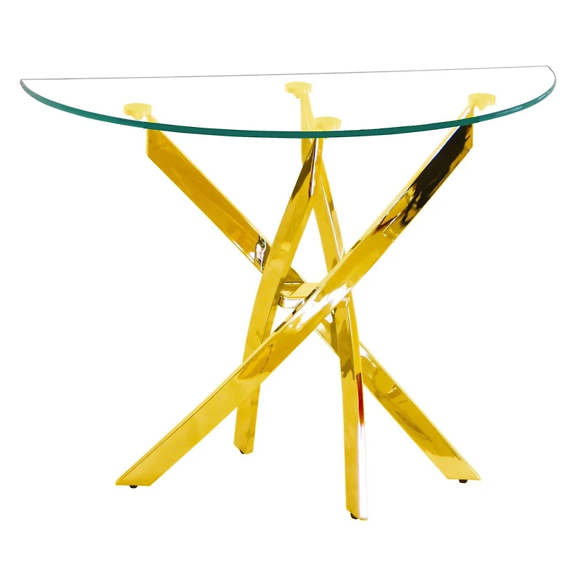 Canadian Genesis Half Moon Console Table Gold