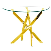 Canadian Genesis Half Moon Console Table Gold