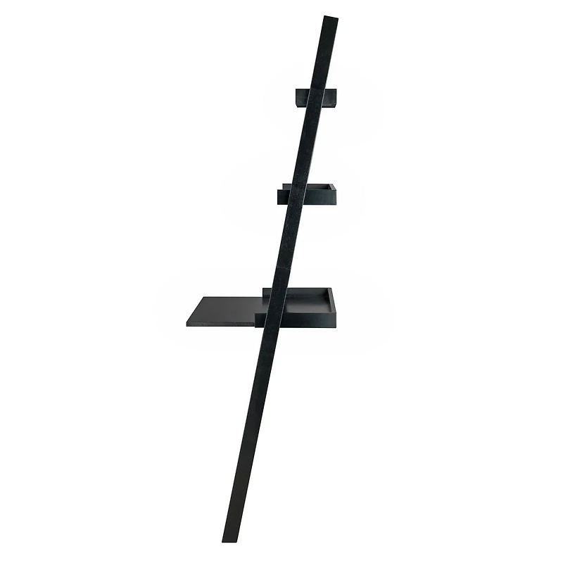 Winsome Bellamy Leaning Desk with 2 Shelves in Black