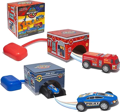 Stomp Rocket Rescue Racers, Police Car & Fire Truck