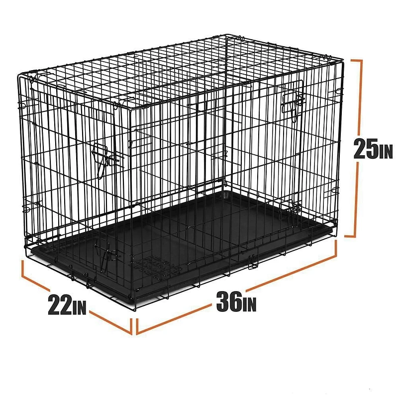 Vibrant Life Double-Door Metal Wire Dog Crate with Divider