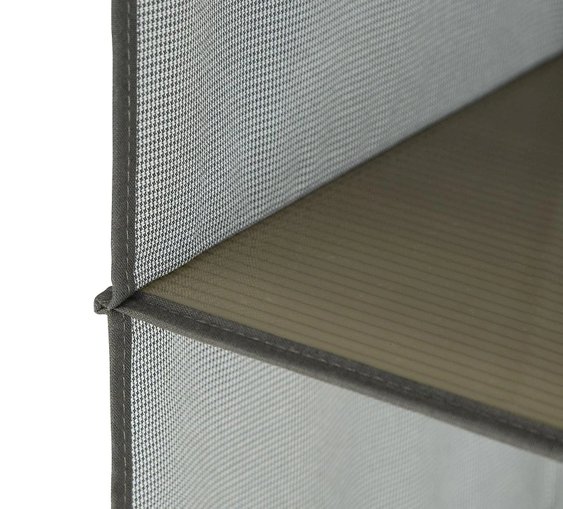 MAINSTAYS Fabric 6-Shelf Closet Organizer, Shelves Hanging Organizer 6 - Layer Collapsible Hanging Closet Organizer with 4 Side Pockets Closet Hanging Shelves ,Gray