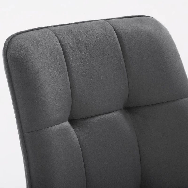 CorLiving Nash Set of 2 Velvet Upholstered Indoor Side Chairs with Black Flared Metal Legs