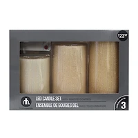 Hometrends Ensemble de bougies DEL cannelées avec feuillage avec télécommande