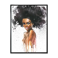 Designart Portrait de femme afro-américaine VII ART MURAL À CADRE FLOTTÉ