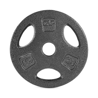 CAP Barbell Standard Cast Iron 1-inch Weight Lifting Grip Plate, 5 lb, Single, Black
