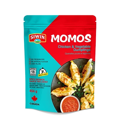Momos Surgelés Siwin au Poulet et aux Légumes Momos Poulet Et Legumes