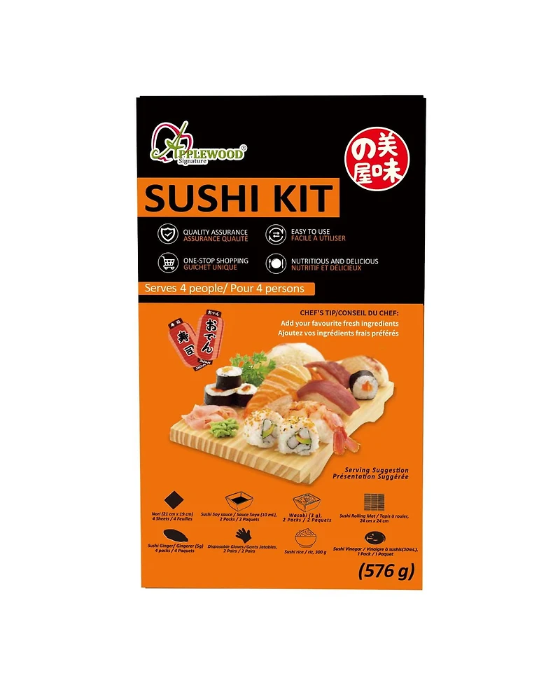 Applewood Signature Sushi Kit (576g), Starter Package Sushi Kit - Serves 4