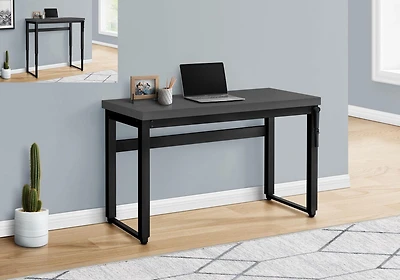 Monarch Specialties Bureau, Bureau À Domicile, Debout, Ajustable, 48"l, Travail, Ordinateur Portable, Métal, Stratifié, Gris, Noir, Contemporain, Moderne