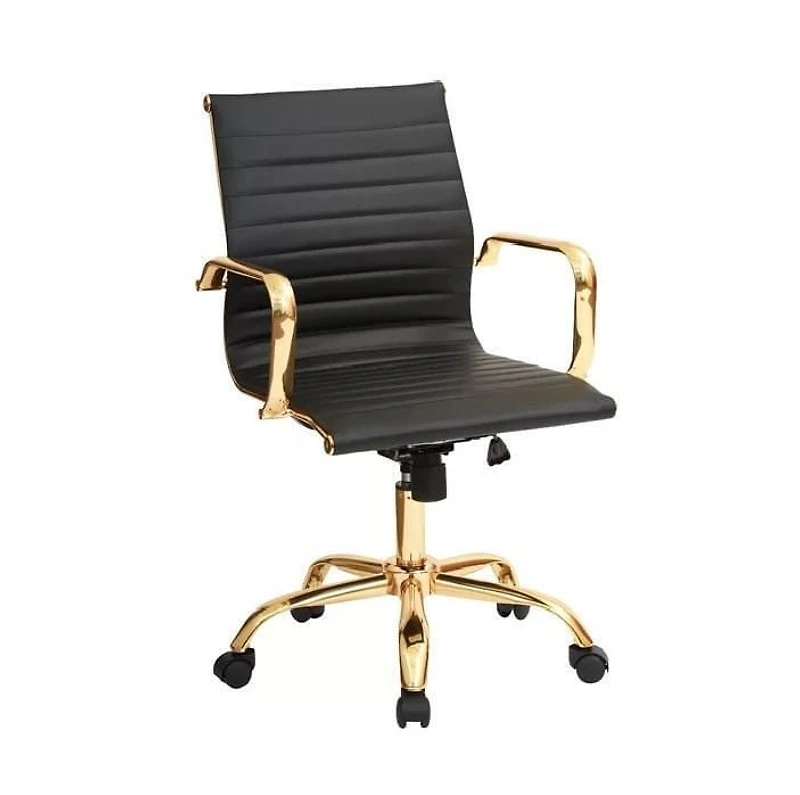 Chaise de bureau Toni Low back in Luxury Black & Gold Executive Conference Support lombaire ergonomique