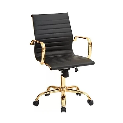Chaise de bureau Toni Low back in Luxury Black & Gold Executive Conference Support lombaire ergonomique