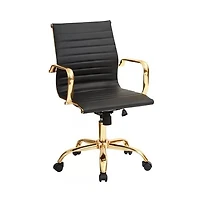 Chaise de bureau Toni Low back in Luxury Black & Gold Executive Conference Support lombaire ergonomique