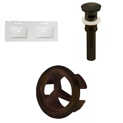 48-in. W 3H4-in. Ceramic Top Set In White Color - Overflow Drain Incl. AI-24724