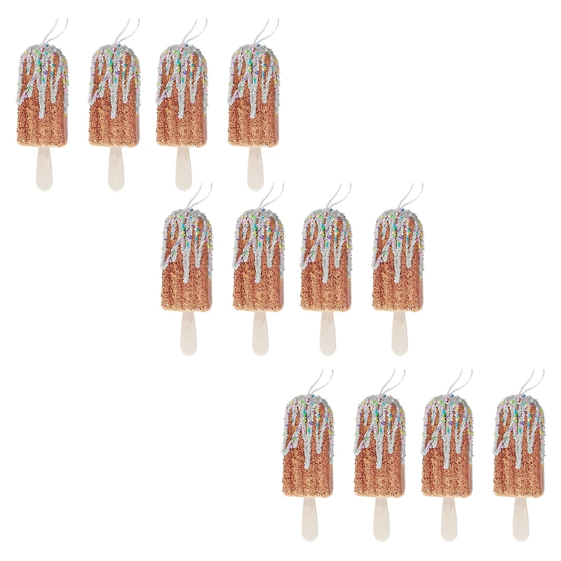 Gingerbread Popsicle Ornament - Set of 12, Christmas Ornaments