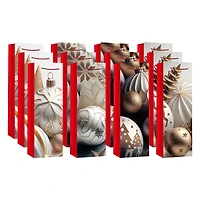 Sacs-Cadeaux Pour Vin De Noël (Ornements) (Assortiment) - Lot De 12