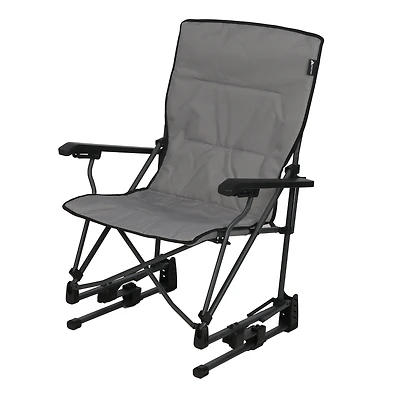 Ozark Trail Quad Bounce Chair, Rocking Motion, Grey, Polyester Fabric
