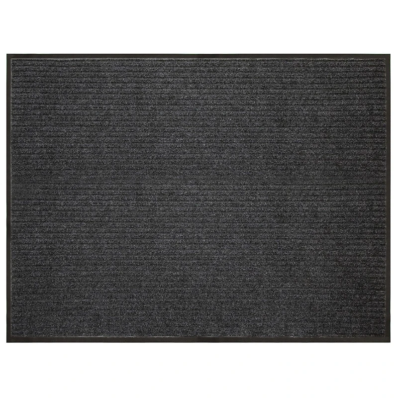Paillasson de 3 pi x 4 pi Platinum Needlepunch Charcoal avec endos en vinyle 3pi x 4 pi intérieur/extérieur