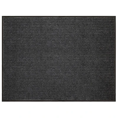Paillasson de 3 pi x 4 pi Platinum Needlepunch Charcoal avec endos en vinyle Endos adhère aux surfaces pour réduire glissement