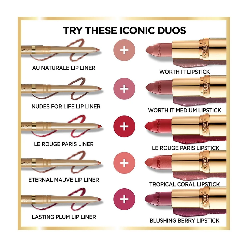 L'Oréal Paris Crayon à Lèvres Colour Riche Crayon à lèvres définisseur enrichi en vitamine E