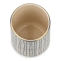 Thyme & Table Ceramic Utensil Holder, Cross Grid, Utensil Holder