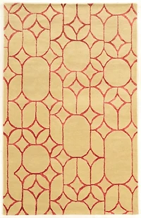 Aspire Wool Window Ivory & Coral 5' x 8' Area Rug