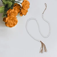 IH Casa Decor 55" Garland De Perle Avec Gland Blanc - Ensemble De 2