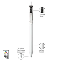 uni® one Retractable Gel Pens, Medium Point (0.7mm), Black Ink, 3 Pack, uni one Gel Pens, Black 3pk