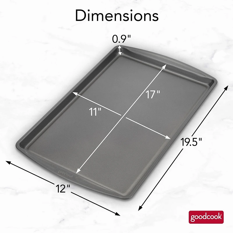 GoodCook Everyday Nonstick Steel Baking Sheet, 11" x 17", Gray, GC 11x17" LG COOKIE