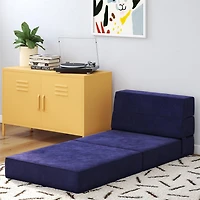 Novogratz The Flower Modular Chair and Lounger Bed with 5-in-1 Design, Black