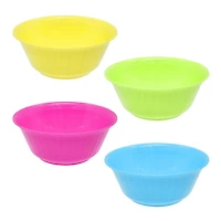 Mainstays Assorted Colour Plastic Bowl Set, 4pc, 50% Recycled Material