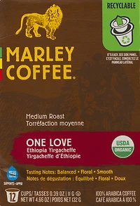 Marley One Love Ethiopia Yirgacheffe Medium Roast Coffee