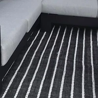 Graphite rug 5'x7' - Black and natural stripe