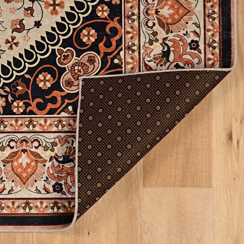 Tapis d'appoint Emerald Morris rouge & ivoire de 3 pi 3 po x 5 pi