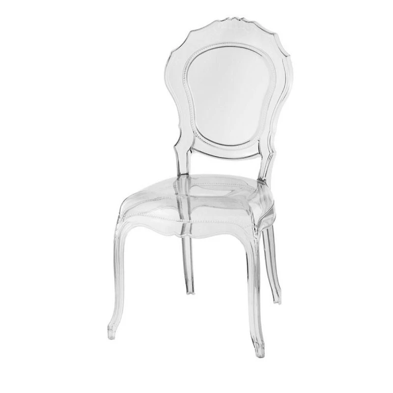 Princess Clear Acrylic Dining Chair with Armrest – Set of 4 Chic Transparent Dining Chairs, Sleek Acrylic Design with Armrests for Modern Dining Rooms
