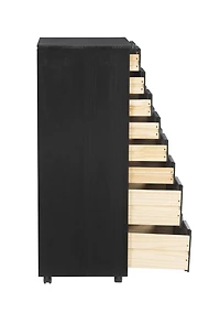 Craydon Eight-Drawer Rolling Storage Cart, Black