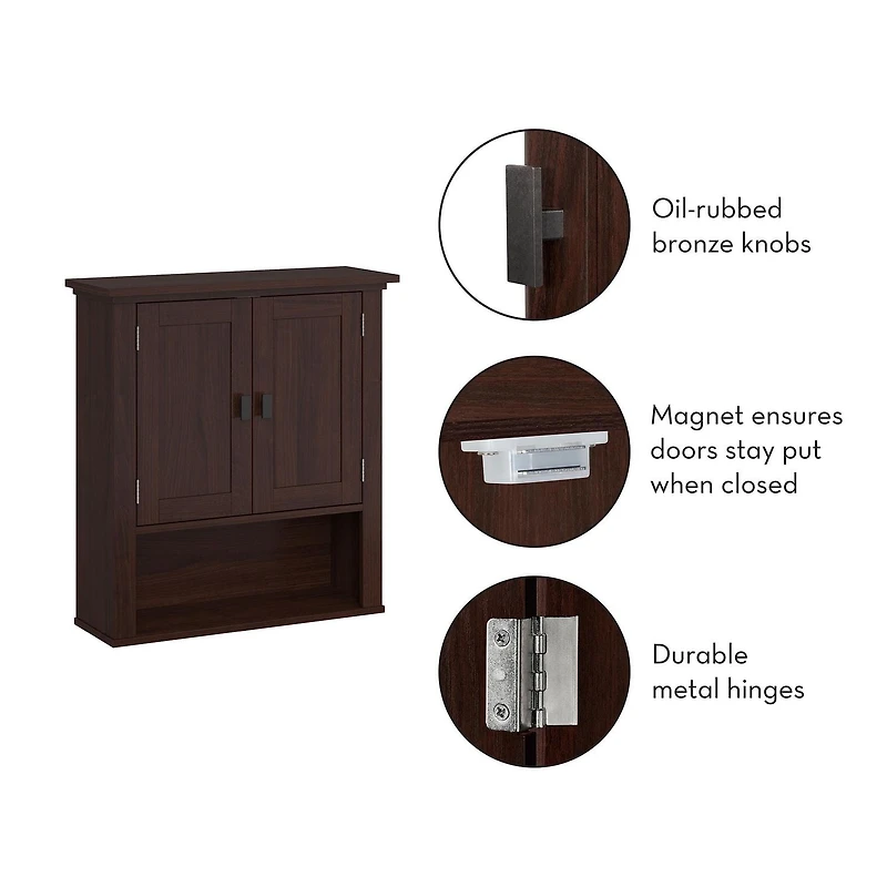 RiverRidge® Home Hayward Two-Door Wall Cabinet - Dark Woodgrain