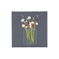 Vase of Flowers Embellished Canvas, 6in W x 6in H