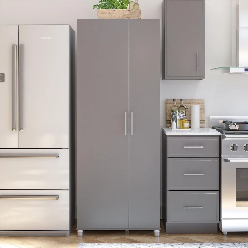 Systembuild Evolution Camberly Tall Asymmetrical Cabinet, Graphite Gray