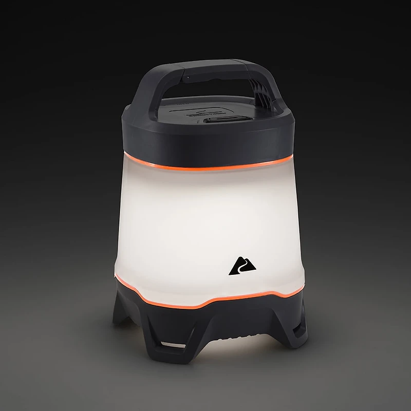 Lanterne de camping LED Ozark Trail 1500 lumens – Longue durée de vie : 300 heures, résistante à l'eau, orange/gris