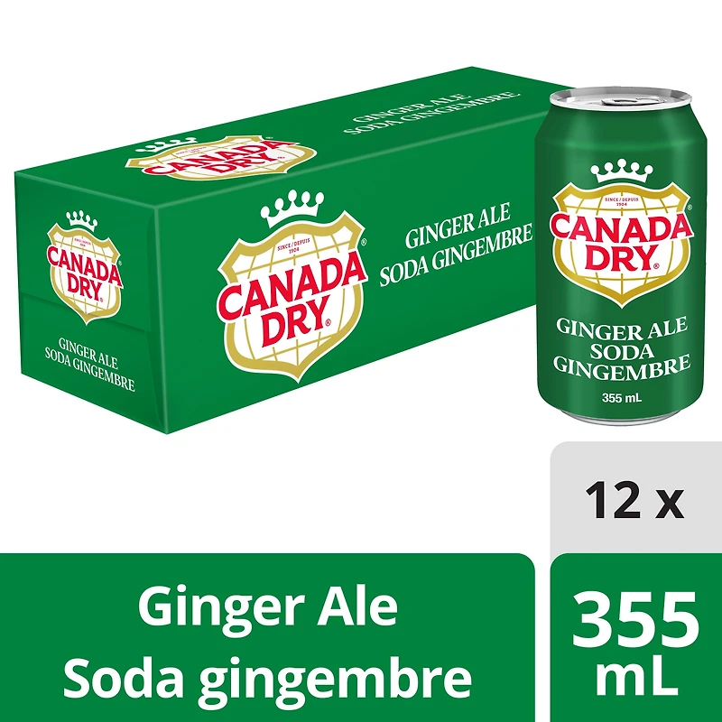 Canada Dry® Ginger Ale 355 mL Cans, 12 Pack, 12 x 355 mL
