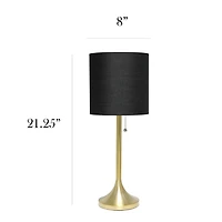 Simple Designs Tapered Table Lamp with Fabric Drum Shade